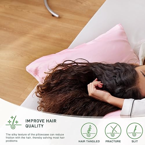 Miniatura 4 de Love's cabin - Juego de 2 fundas de almohada de satén para el cabello y la piel, tamaño estándar, fundas refrescantes con cierre de sobre, similares