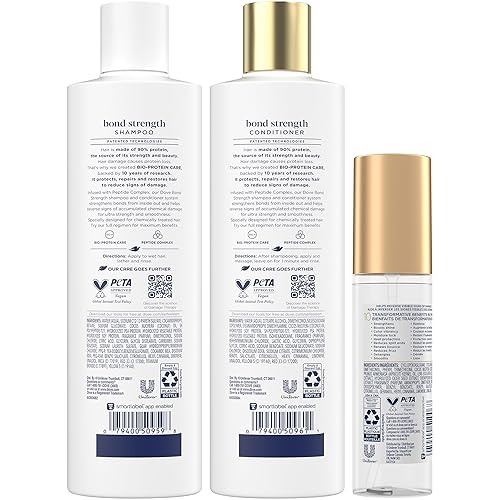 Miniatura 2 de Dove Bond Strength - Juego de champú y acondicionador + paquete de suero para el cabello - Tratamiento de reparación para cabello dañado y