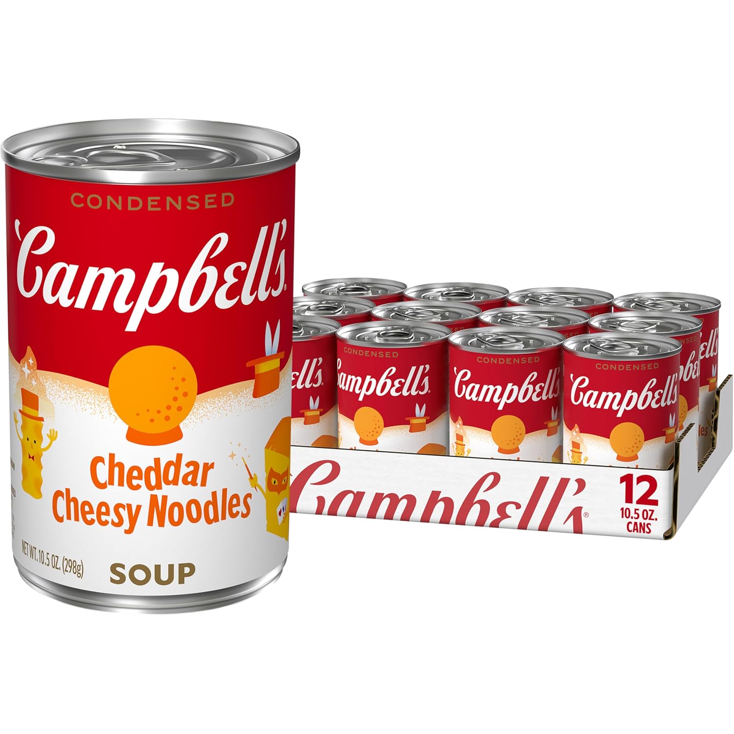 Campbell’s Condensed Kids Cheddar Cheesy Noodle Soup, 10.5 oz Can (12 Pack)