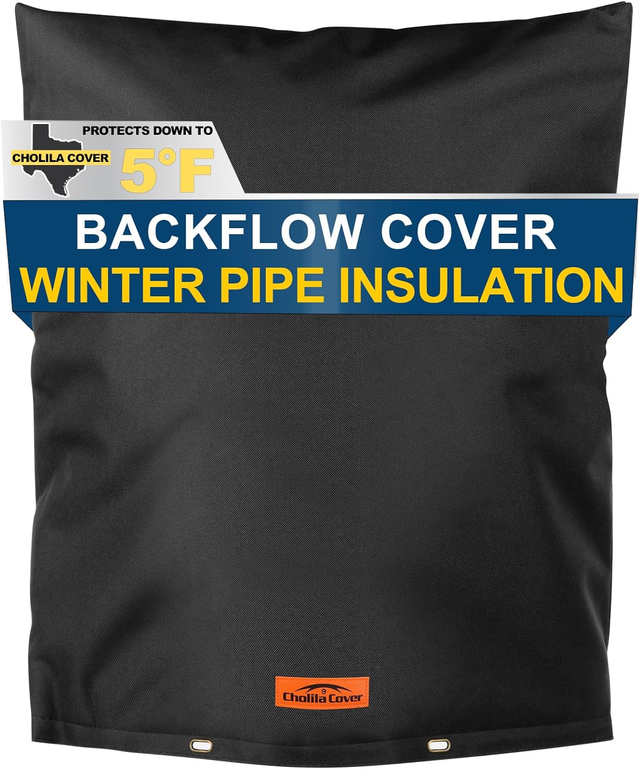 Backflow Preventer Cover Insulated with Thicker 7 Layers Fabric, 24" W x 30" H Backflow Cover with Aluminum Foil Layer for Winter Pipe Freeze Protection, Backflow Insulation Cover Black 24"W × 30"H