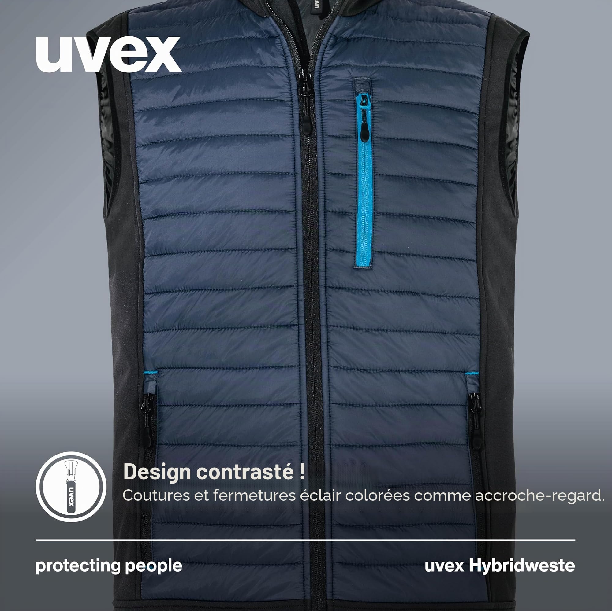 Uvex tune-up gilet hybride pour hommes - gilet de travail robust