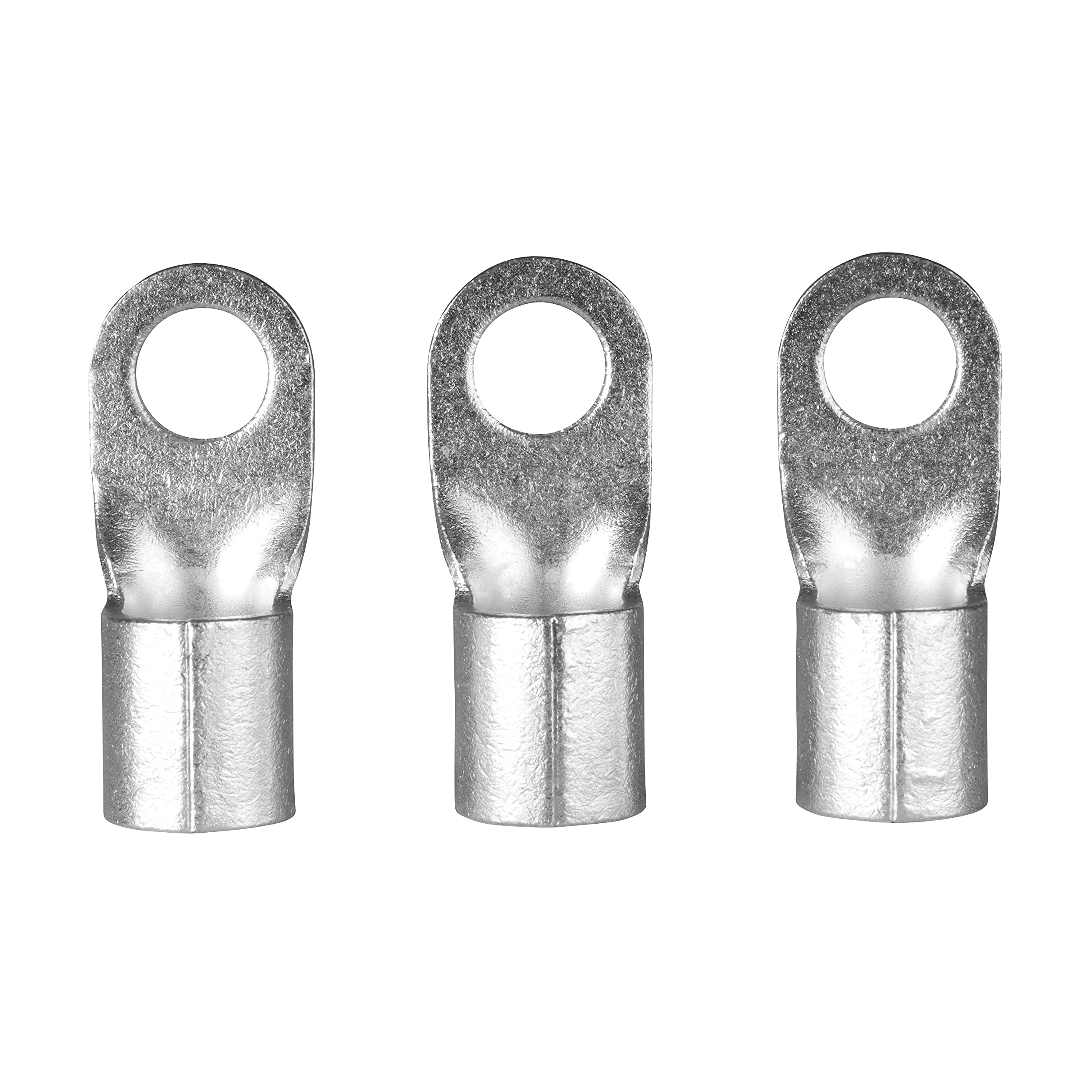 ERKO professional non-insulated ring terminals 10 pieces for M5 screws and wire size of 1.5 ÷ 2.5 mm², manufactured according to DIN 46234 standard.