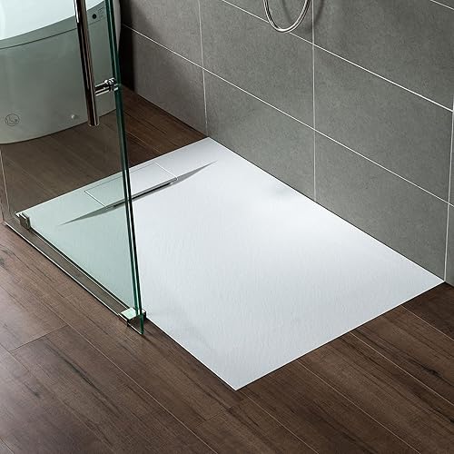 Miniatura 3 de WOODBRIDGE Base de ducha de drenaje de extremo de umbral cero de 60 pulgadas de largo x 31.5 pulgadas de ancho con colocación de drenaje reversible,