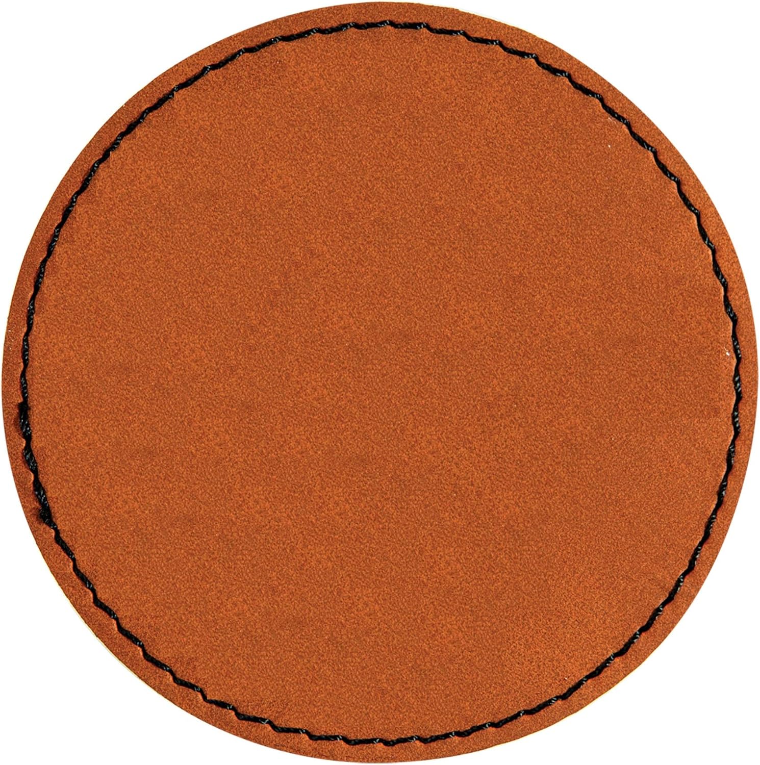Round Laserable Leatherette Patch with Adhesive, Blank Hat Patches, Glowforge Laser Supplies, Faux Leather, 25 Pack, Rawhide