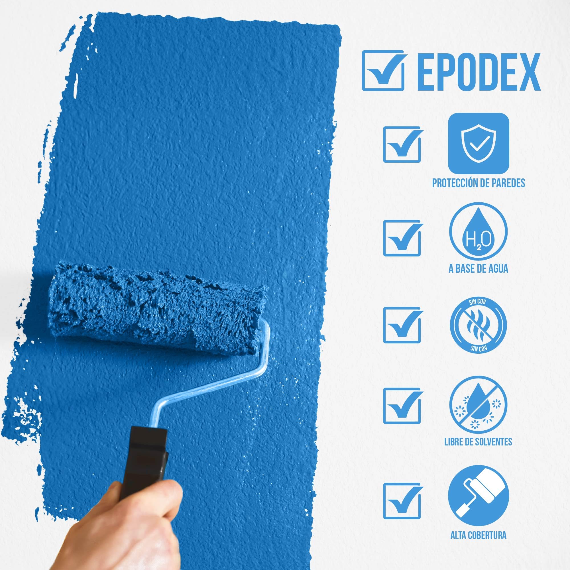 EPODEX Pintura para hormigón 1K, Pintura para paredes y suelos, resistente a rayos UV y abrasión, Interior y exterior sin agua constante, 1kg (8m² por capa) - Blanco polar