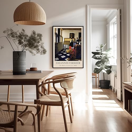 Miniatura 5 de Poster Master Póster vintage de Johannes Vermeer  Impresión de pintura de lección de música retro  Arte barroco  Regalo para ella, mujeres, músico