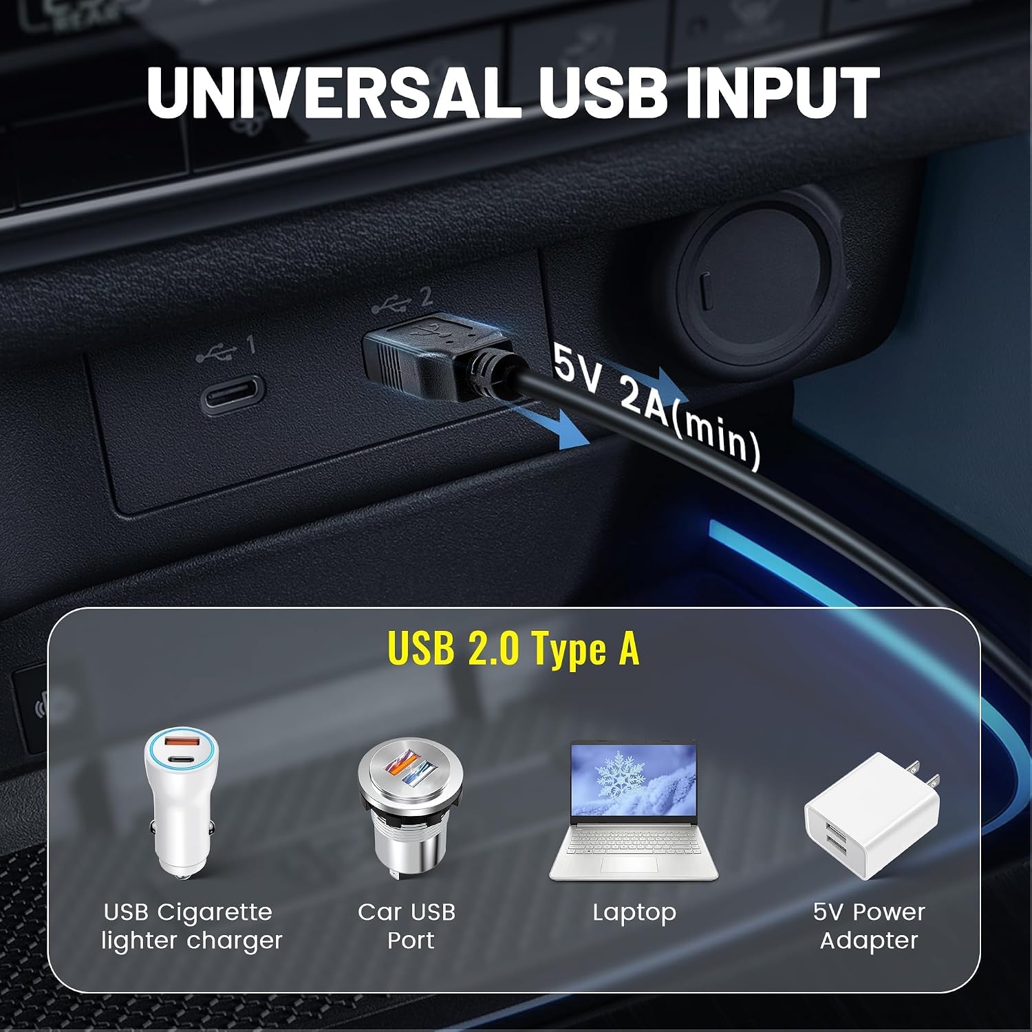 EWAY Mini USB Dash Cam Power Cable 13ft, for Rexing V1 Pro V5 V3 Byakov S6 Rove R2-4K Dashcam Dashboard Camera Recorder, USB 2.0 A to 90 Degree Left Angle Mini-B Charging Cord Car Charger Adapter 9 81ECL001AwL. AC SL1500