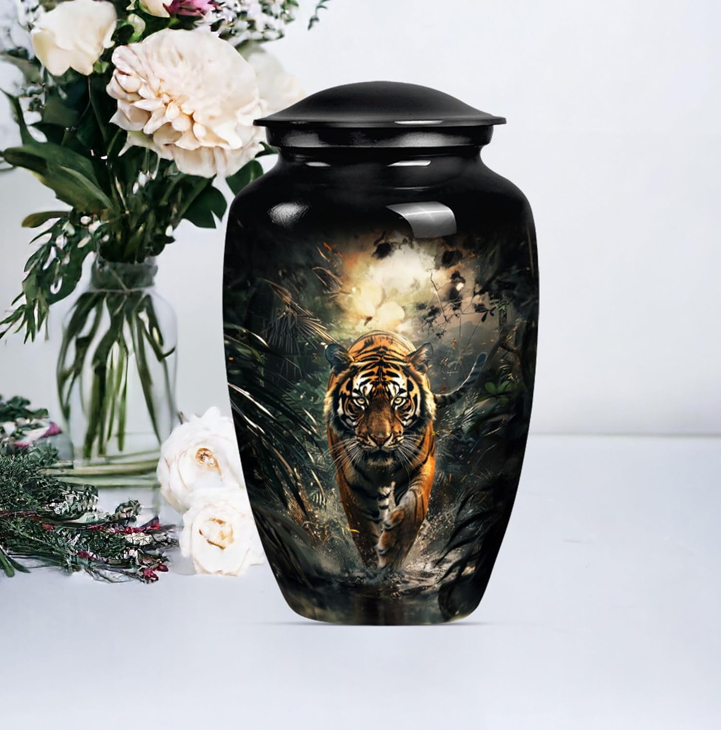 Tiger Urn - Cremation Urns for Human Ashes - Adult Female & Male - 10 inch Pack of 1
