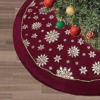 Vista 21 de Flash World Falda de Árbol de Navidad Grande de 36 Pulgadas, Alfombrilla de Cubierta Suave para Decoración de Navidad, Collar de Copo de Nieve