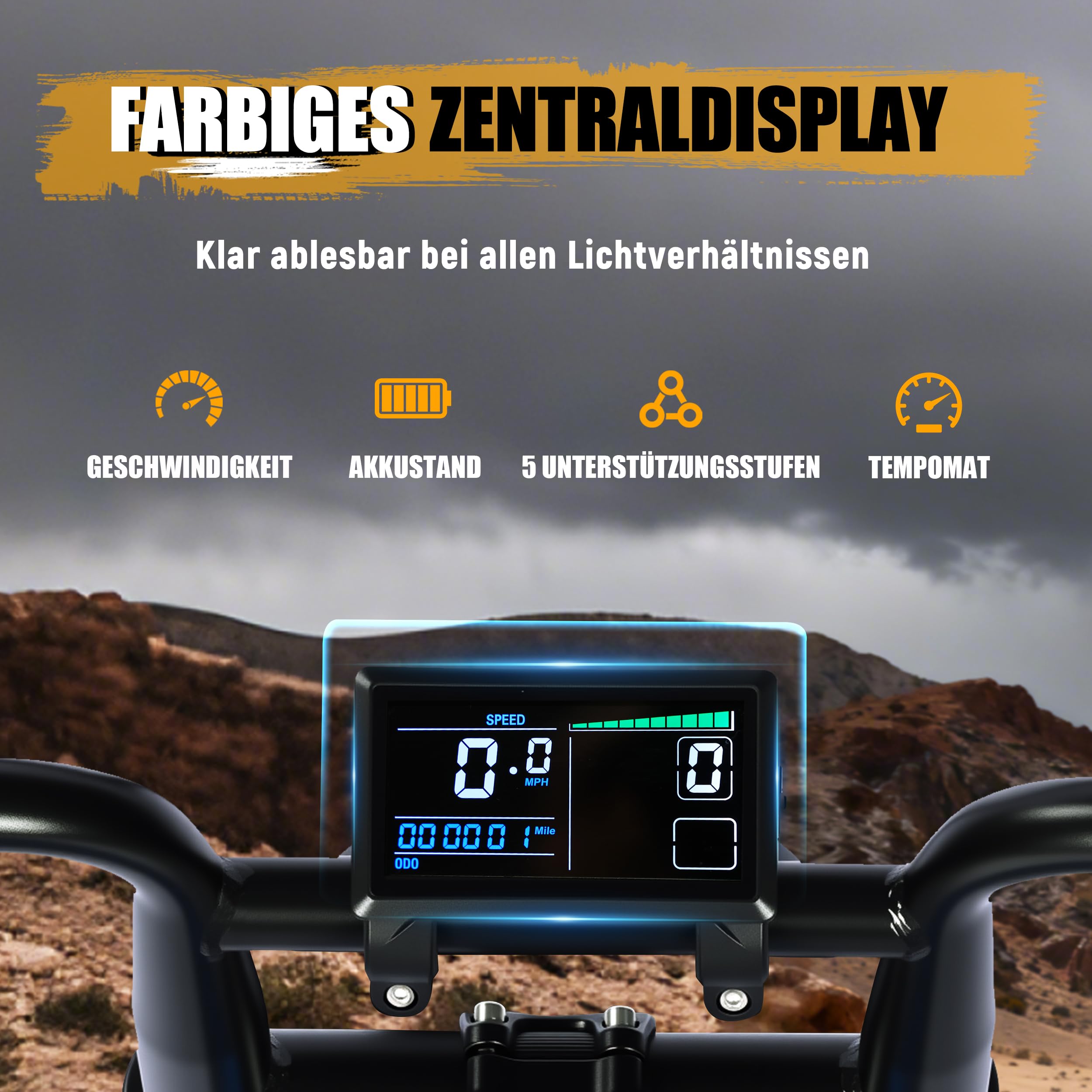 ESKUTE V202 E-Bike für Herren, 20×4 Zoll Fat Tire Offroad Elektrofahrrad mit 48V 20.8Ah Akku, NFC Entsperrung, 80 km Reichweite, Vollfederung MTB für Gelände Schnee Sand