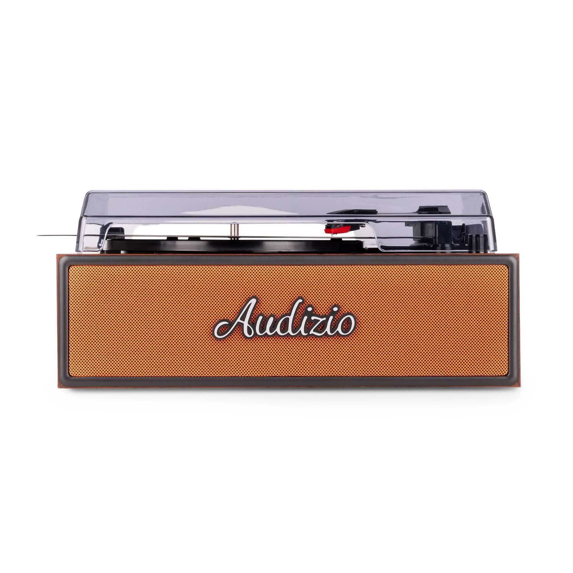 Audizio Reno – Giradischi con altoparlante Bluetooth – Retro Giradischi – Lettore in vinile per 33/45/78 RPM, Turntable in vinile con trasmissione a cinghia, giocatori vintage – rame