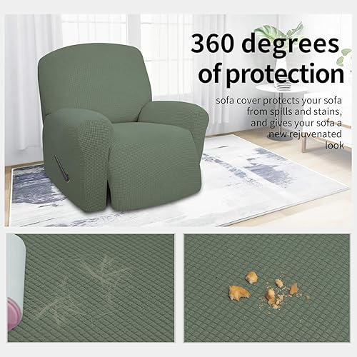 Miniatura 39 de Funda elástica para sofá reclinable de fácil colocación, Tela mezcla de poliéster Algodón, Arena