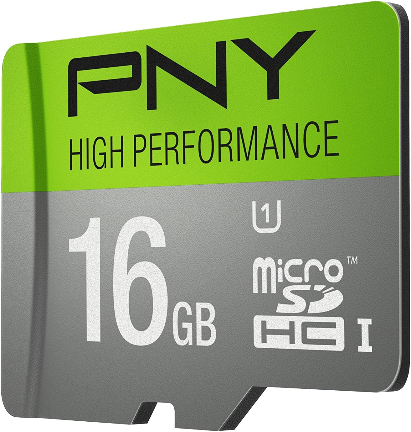 PNY High Performance 16GB High Speed MicroSDHC Class 10 UHS-I, U1 up to 60MB/sec Flash Memory Card (P-SDU16GU160G-GE)