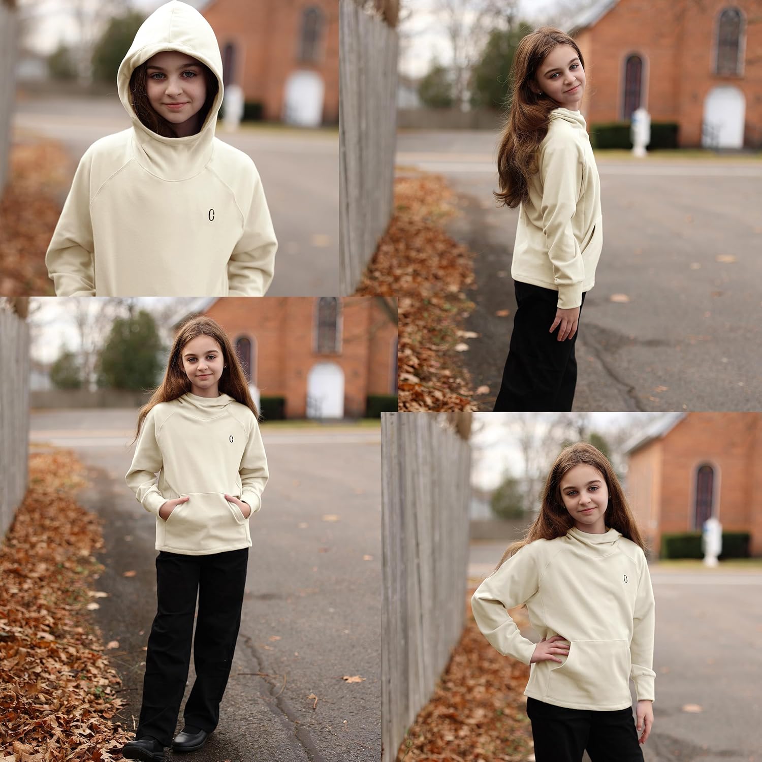 Rolanko Girls Hoodies Fleece Sweatshirts Long Sleeve Cozy lightweight Pullover Tops with Pocket Kids Warm Velvet Outwear - Image 5