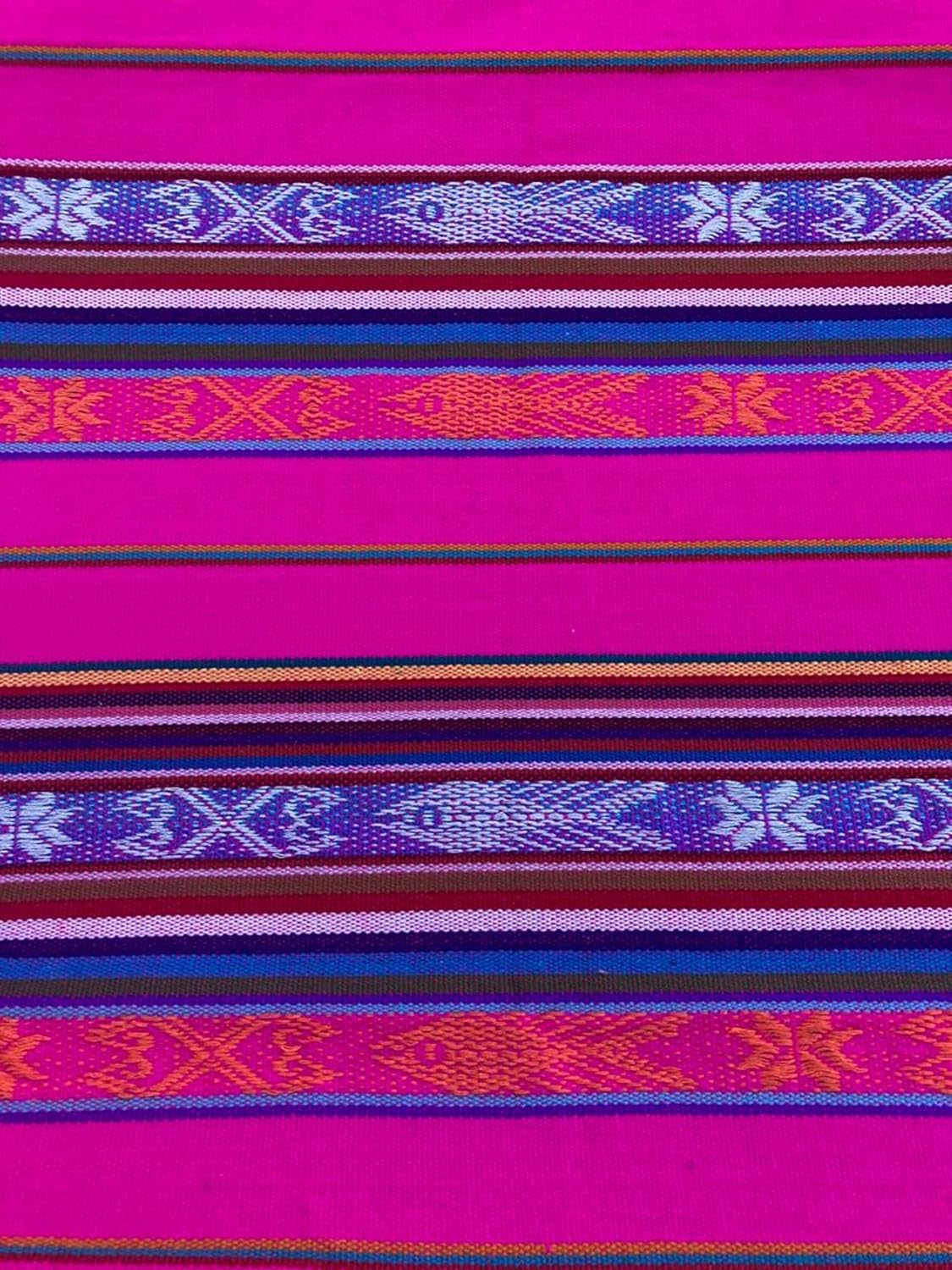 Hot Pink Hammock Double Handmade Inca Patterns Vintage Bohemian Otavalo