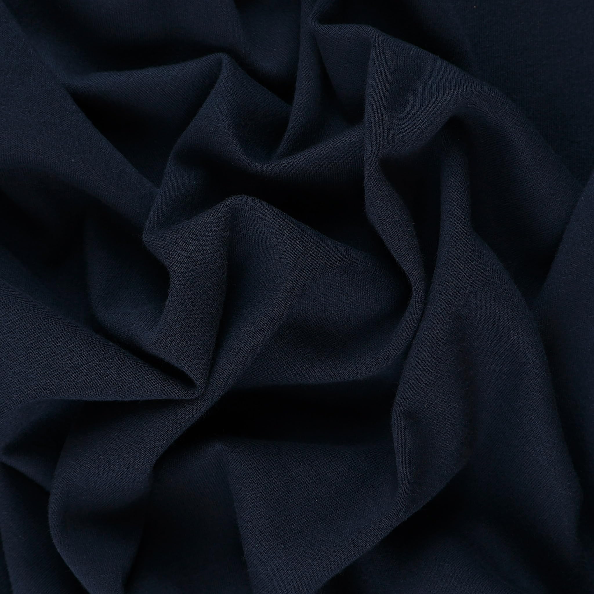 Mook Fabrics Tela de punto entrelazada sólida (64 pulgadas de ancho) elástica en 2 direcciones, color azul marino oscuro de 15 yardas
