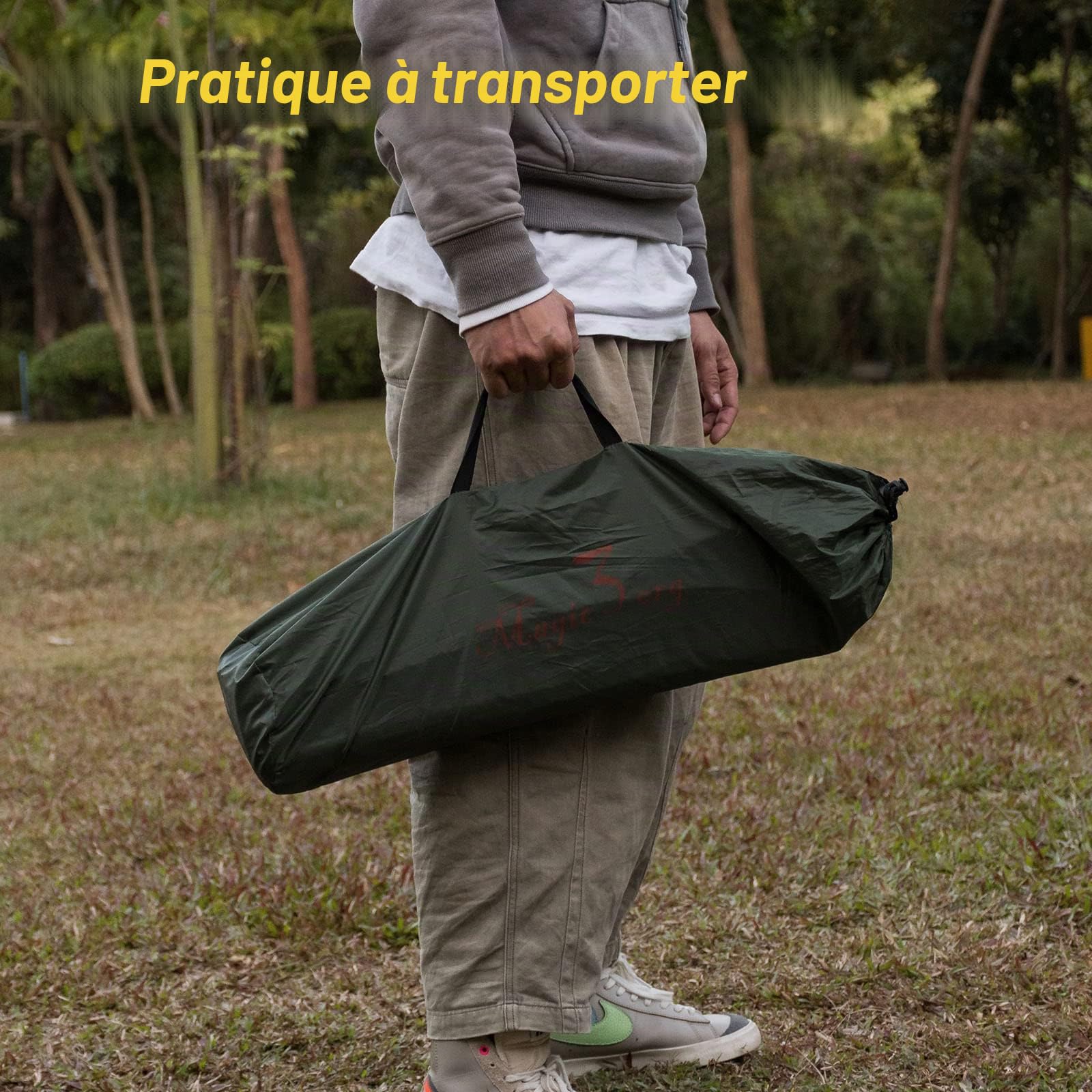 Camping Tente de Pêche Ultra léger Facile à Installer Bivouac Tente Imperméable Ventilée pour Pique-Nique Randonnée Pêche en 4 Saison avec Sac de Tansport.