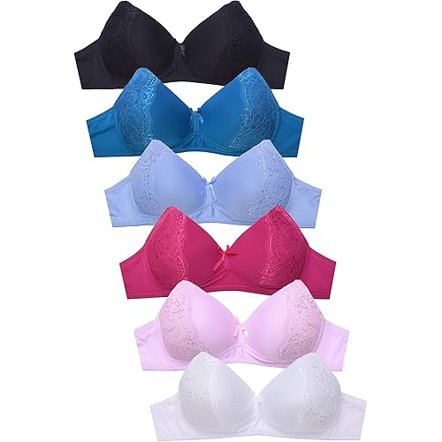 Womens 6 Pack of Everyday No Wire Full Cup Bra