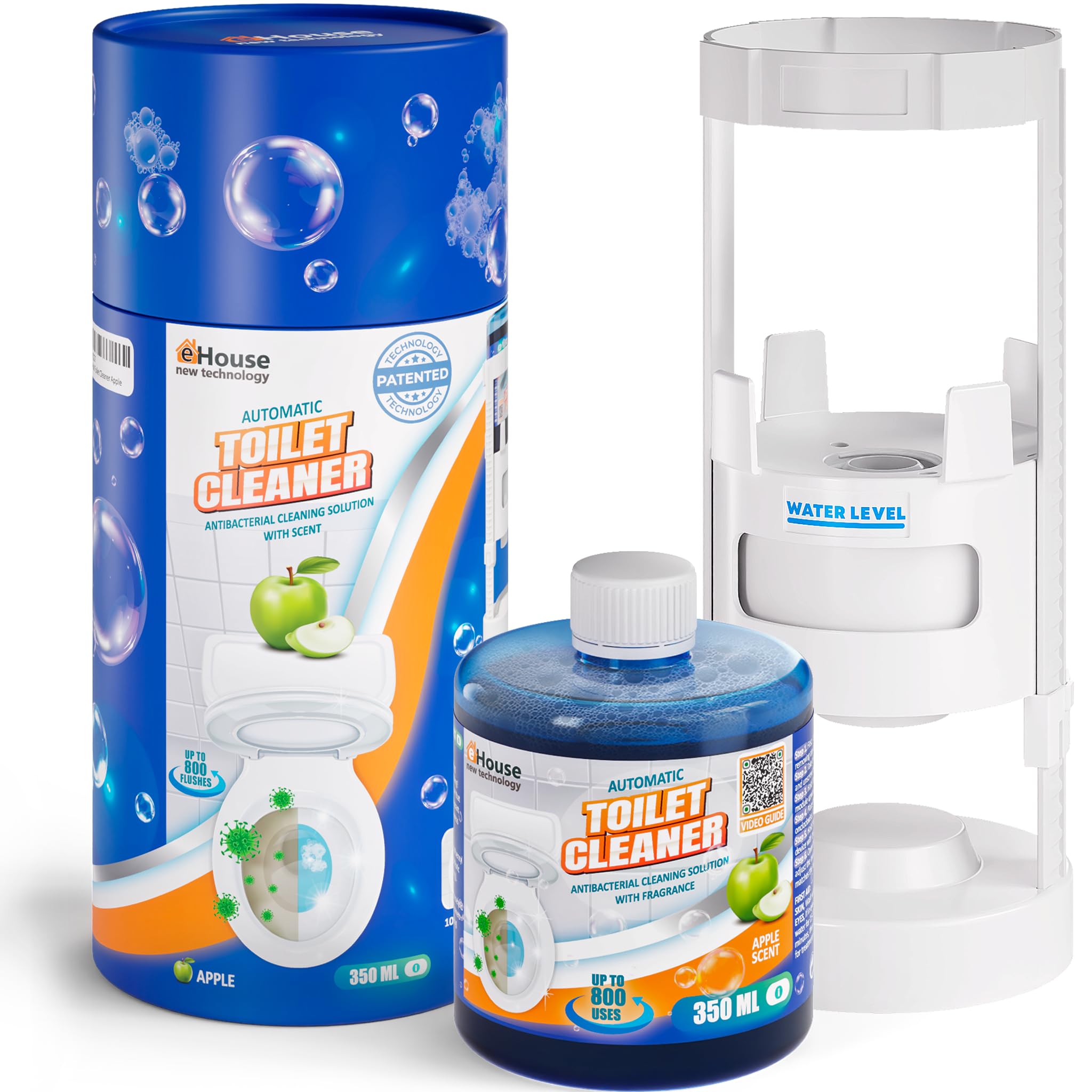 eHouse Automatic Toilet Cleaner with Refill — Flush-Activated Toilet Bowl Cleaner