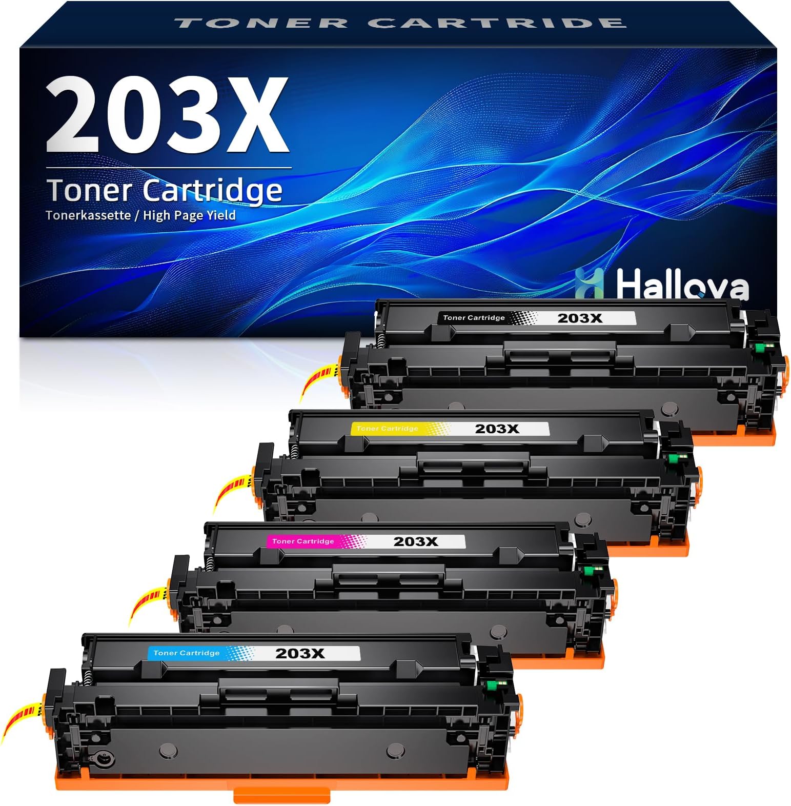 Palmtree 203X Cartouches Toner Compatible HP 4-Pack - Noir Cyan Magenta Jaune Pour M281 M254