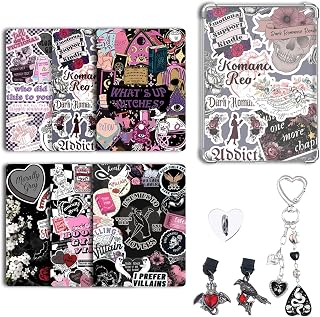 VelvetGlow 6pcs E-reader Insert Card Clear Case with 2pcs Type-C Charms, Decorative Card Set (6.8 x 4.8 inch), Compatible with Kindle Paperwhite 11th/12th Generation and Colorsoft