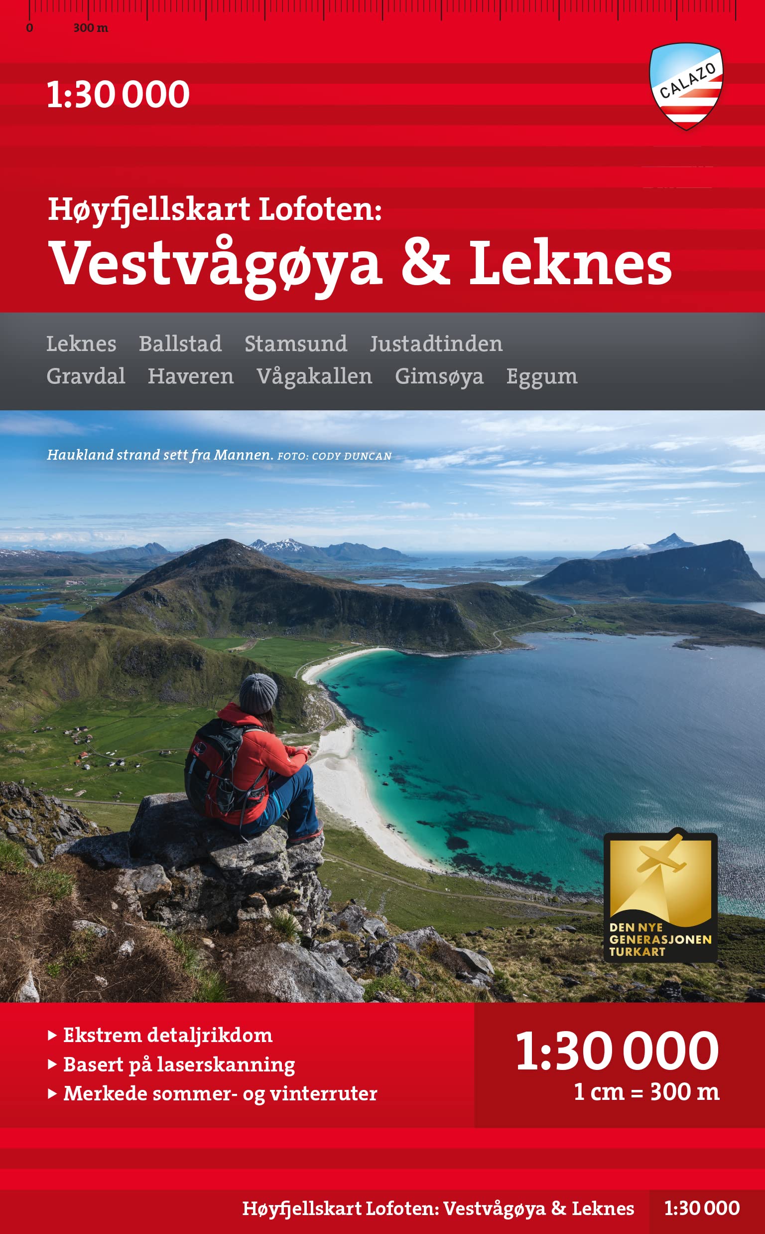 Lofoten: Vestvågøya - Leknes - Høyfjellskart (High alpine map)