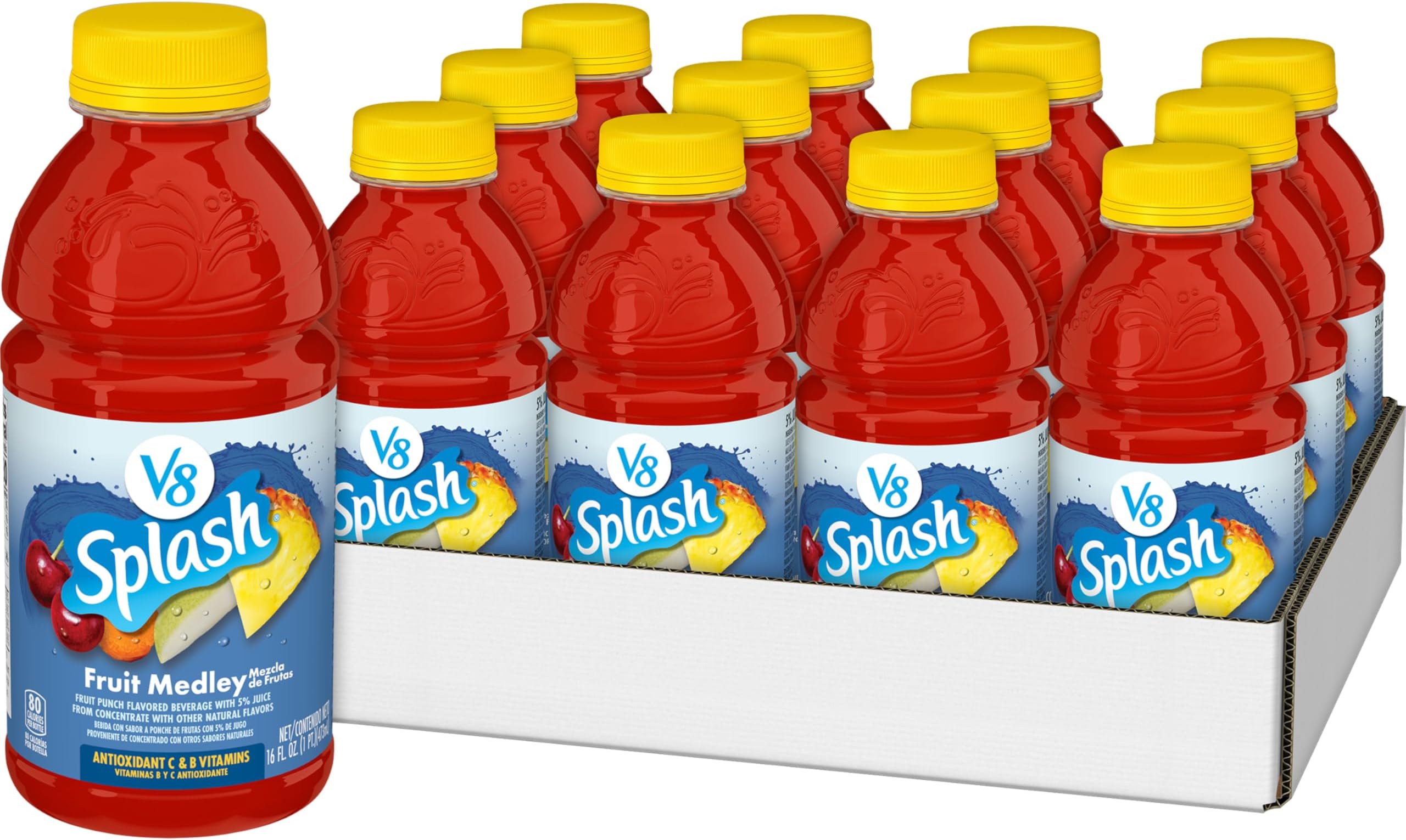 Fruit Medley Flavored Juice Beverage, 16 FL OZ Bottle (Pack of 12)