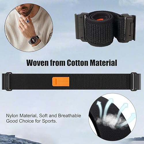 Miniatura 3 de ANCOOL Correas de reloj de nailon Quickfit para Garmin Fenix 7Fenix 6Fenix 5 Band 0.866 in Quickfit Nylon Watch Band Reemplazo para Fenix 7 ProFenix