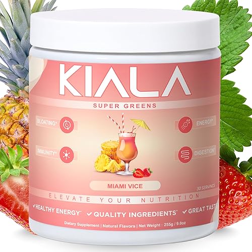 Vista 17 de Kiala Nutrition - Polvo Superverdes de verdes orgánicos, con espirulina y clorella, para la digestión, salud intestinal, inmunidad, energía, sin