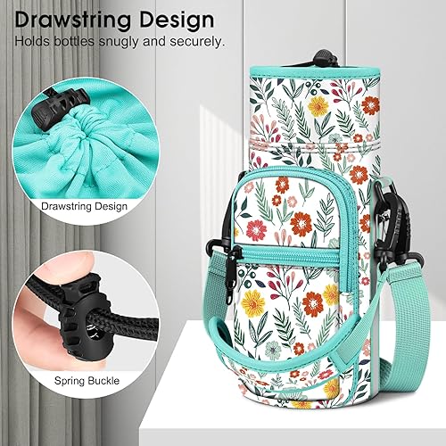 Miniatura 4 de CaseBot Bolsa de transporte para botella de agua, bolsa deportiva para botella de agua con correa de mano ajustable para el hombro y 2 bolsillos