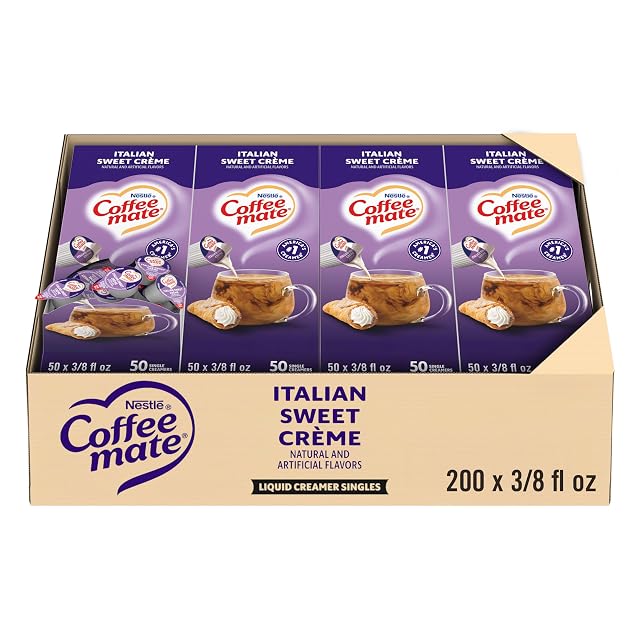 Nestle Coffee mate Coffee Creamer Italian Sweet Creme Liquid Creamer Singles Non Dairy No Refrigeration 0 375 fl
