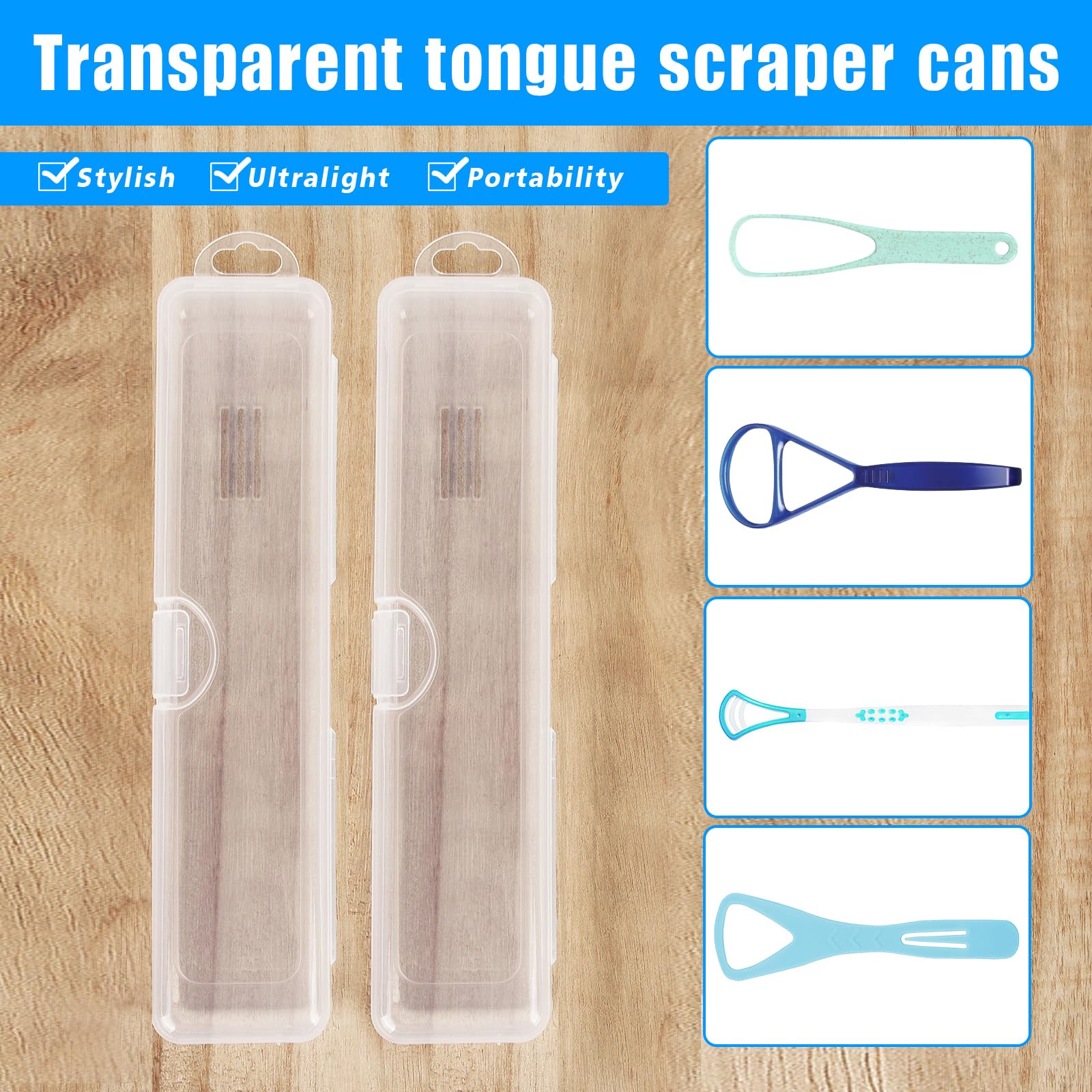 Estuche para raspador de lengua, soporte para raspador de lengua, funda para raspador de lengua, funda de viaje para raspador de lengua, funda transparente para limpiador de lengua
