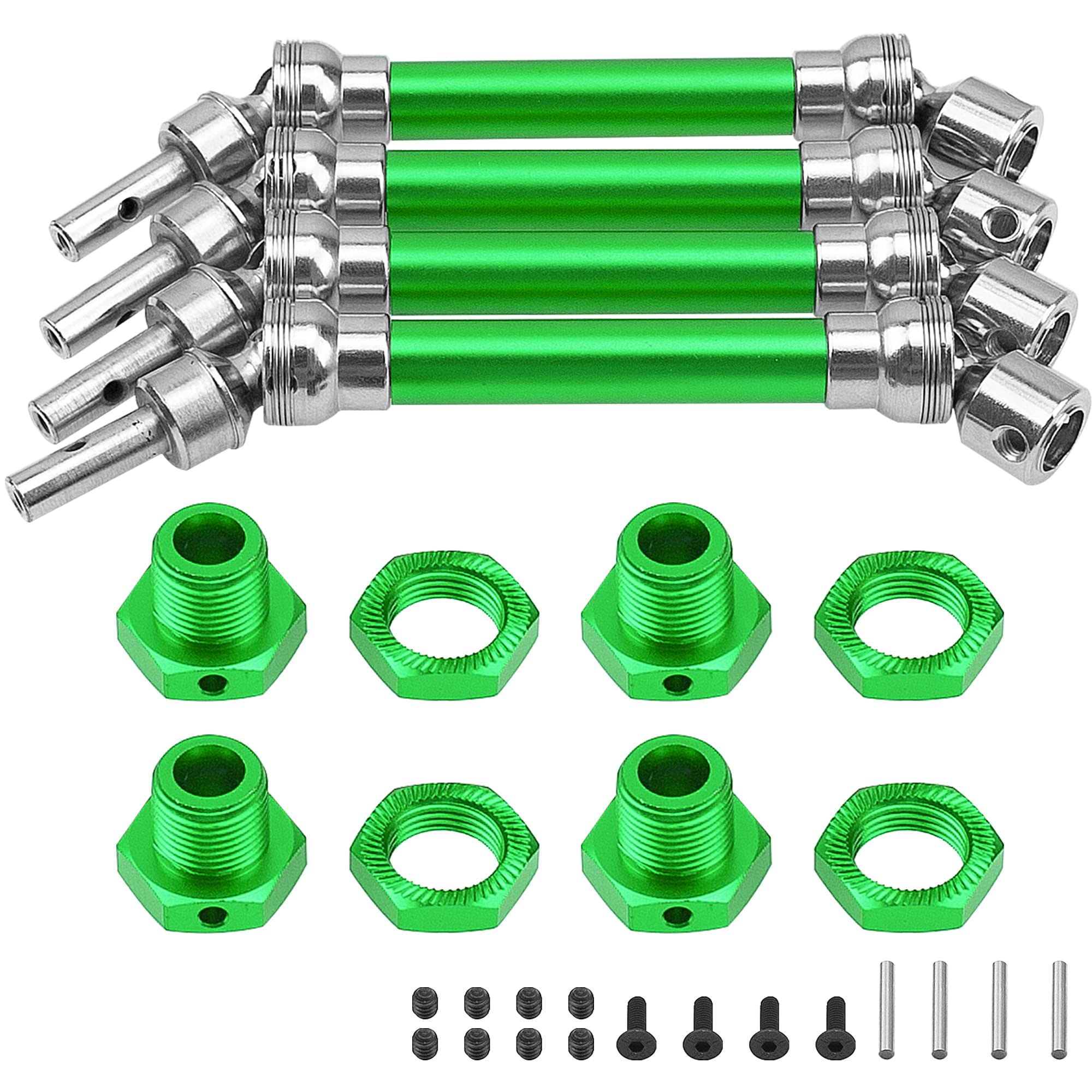 4Pcs ShareGoo Front Rear Drive Shaft CVD Driveshaft w/Hex Adapter Compatible with 1/8 Arrma Typhon 4x4 3s BLX Typhon 550 Mega 4x4 RC Car Upgrades