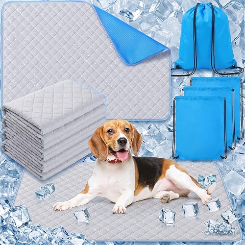 Nuanchu 4 Pack Dog Cooling Mat for X-Large Dogs, 39'' x 59'' Self Cooling Dog Pa