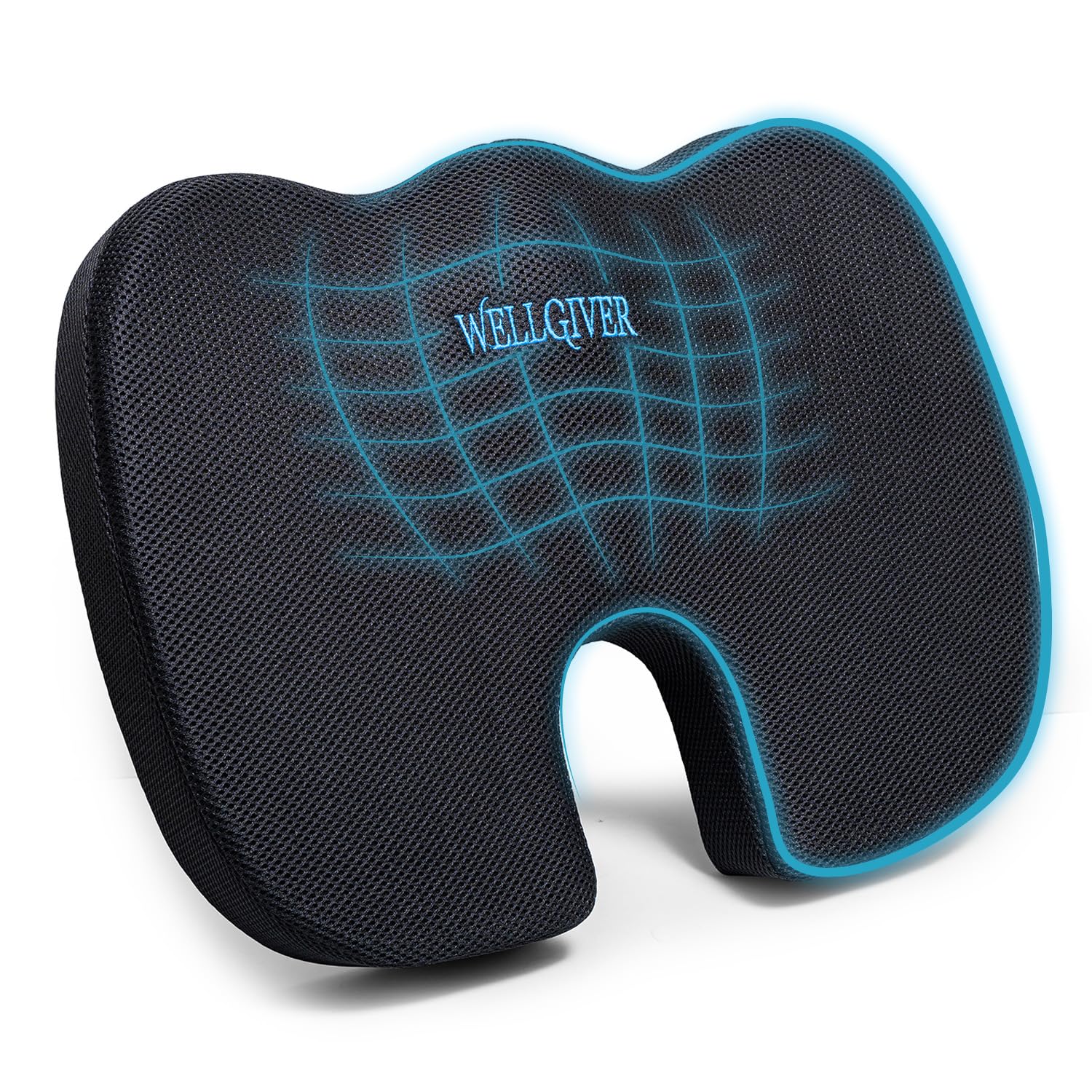 WELLGIVER PosturePro Memory Foam Coccyx Seat Cushion for Tailbone Pain (Mesh-Black, Coccyx Seat - Memory Foam) (B0C2MKH3R4) Amazon Price History, Amazon Price Tracker