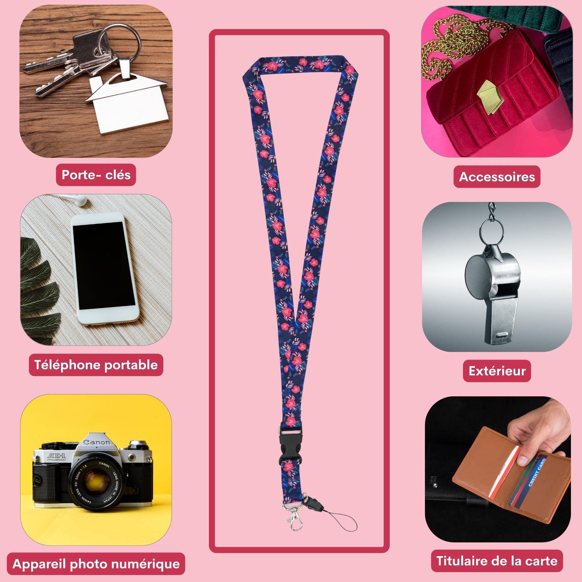 Porte-badge Rétractable Avec Clip Et Design Floral - Pratique Pour Le Travail, Bureau, Soignants