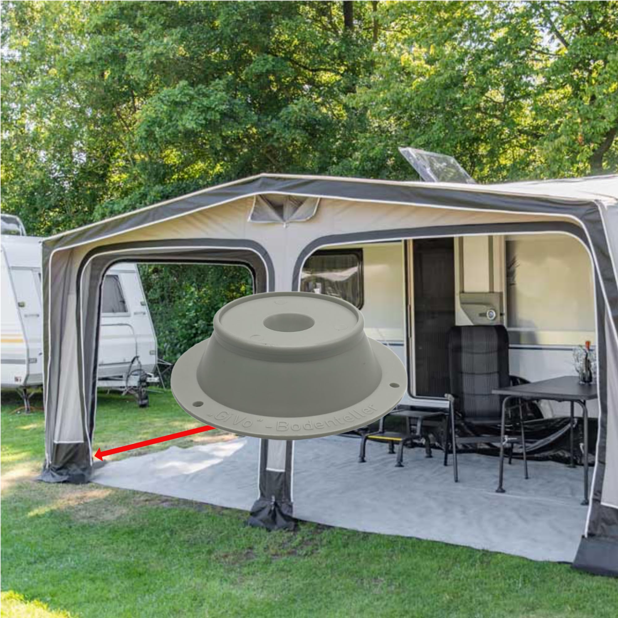 Norskskin Bodenteller für Orkanstützen im Vorzelt Campingzelt Zelt 4 Stück Gestänge Untersetzter Sport & Freizeit