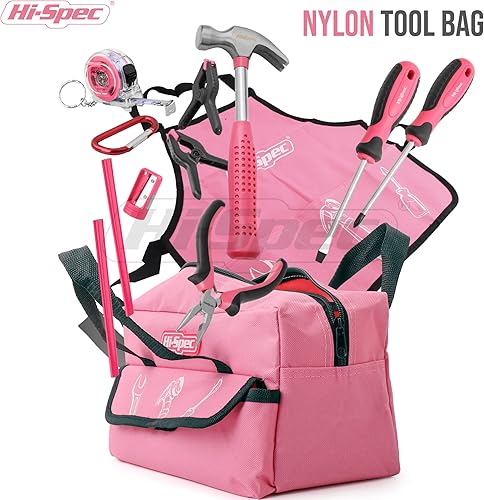 Vista 11 de Hi-Spec Juego de herramientas de 18 piezas para niños y bolsa de herramientas de tamaño infantil. Herramientas manuales de metal real para Bolsa azul