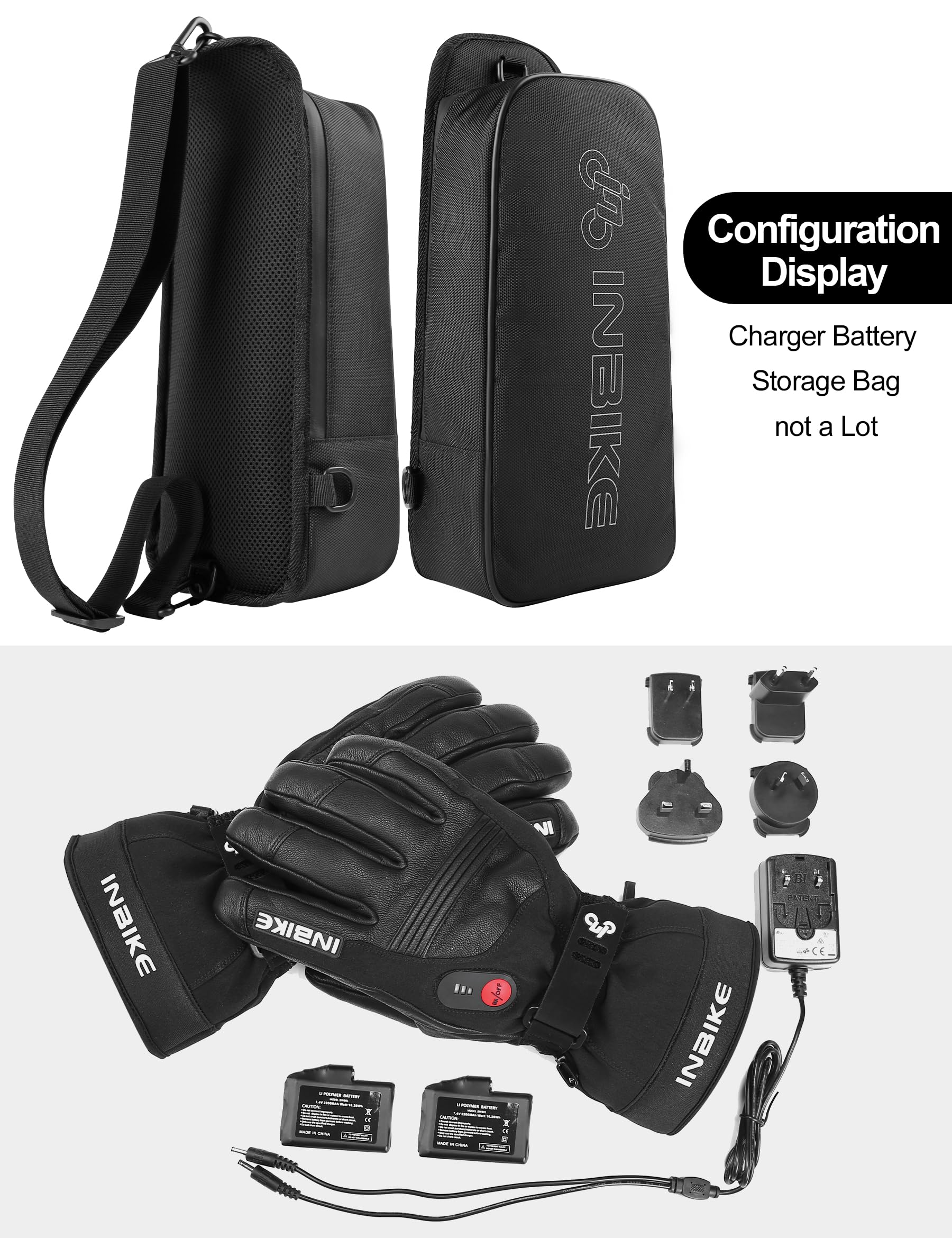 INBIKE Guantes Calefactables Moto Se Calientan En 30 Segundos con 3 Niveles De Calentamiento hasta 2-5 Horas 3M Thinsulate Membrana TPU Impermeable para Ski Running Ciclismo Senderismos