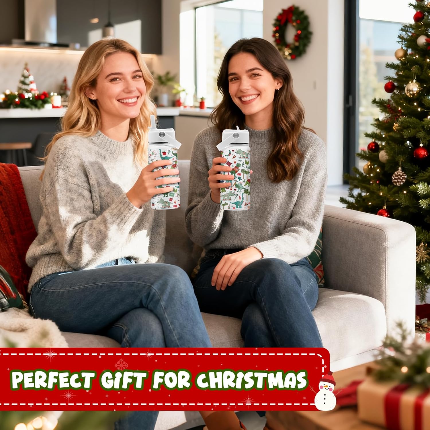 Dinosaur Gifts, Dinosaur Water Bottle 16 oz, Dinosaurs Insulated Water Bottle With Straw, Christmas Gifts For Women Girls Mother Best Friends, Dinosaurs Insulated Cup - Image 7