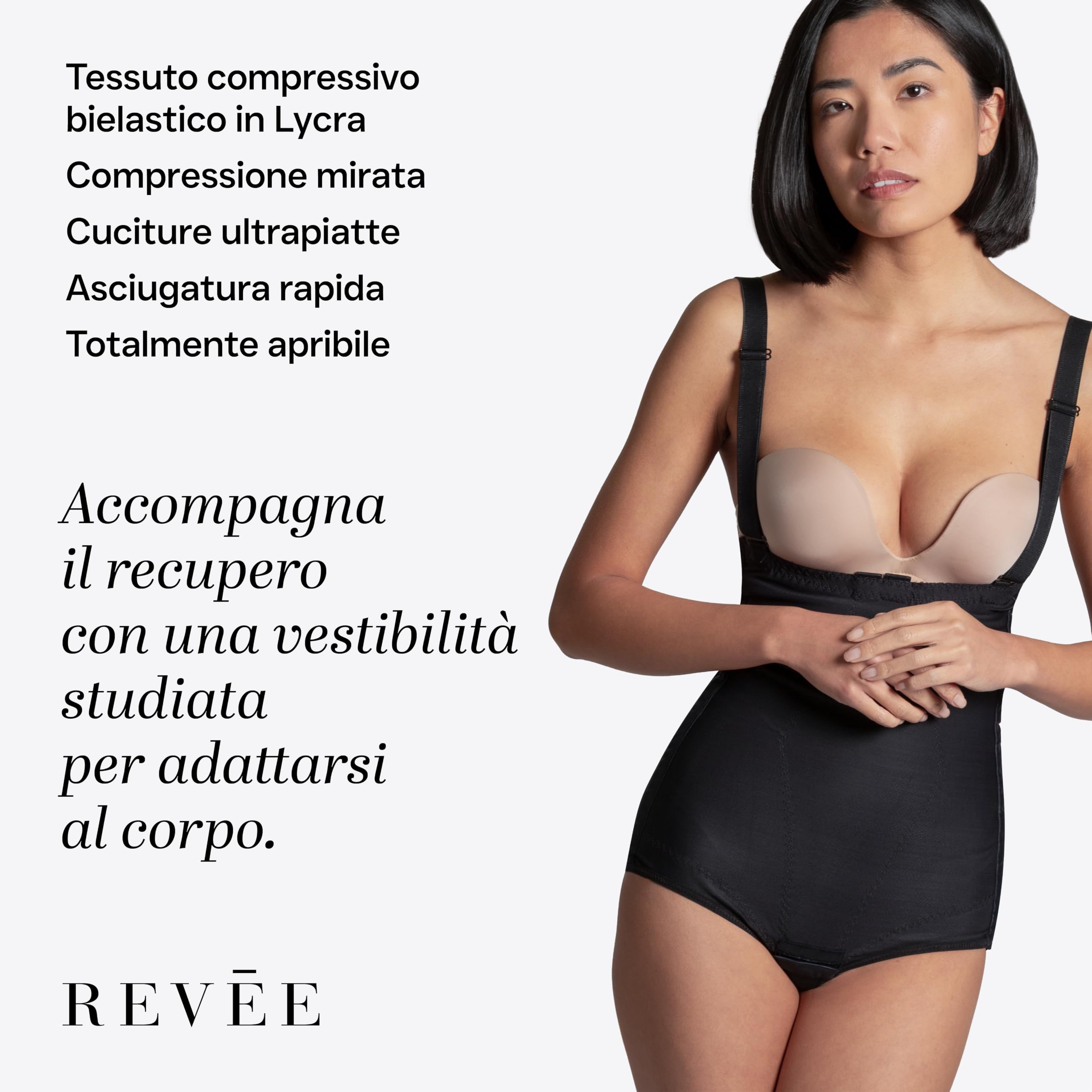 REVÉE Guaina Compressiva Post-operatoria - Liposuzione ai Fianchi - Addominoplastica, Torsoplastica, Lipofilling, Parto Cesareo - Guaina Post-Liposuzione, Fascia Addominale Donna Post-Parto