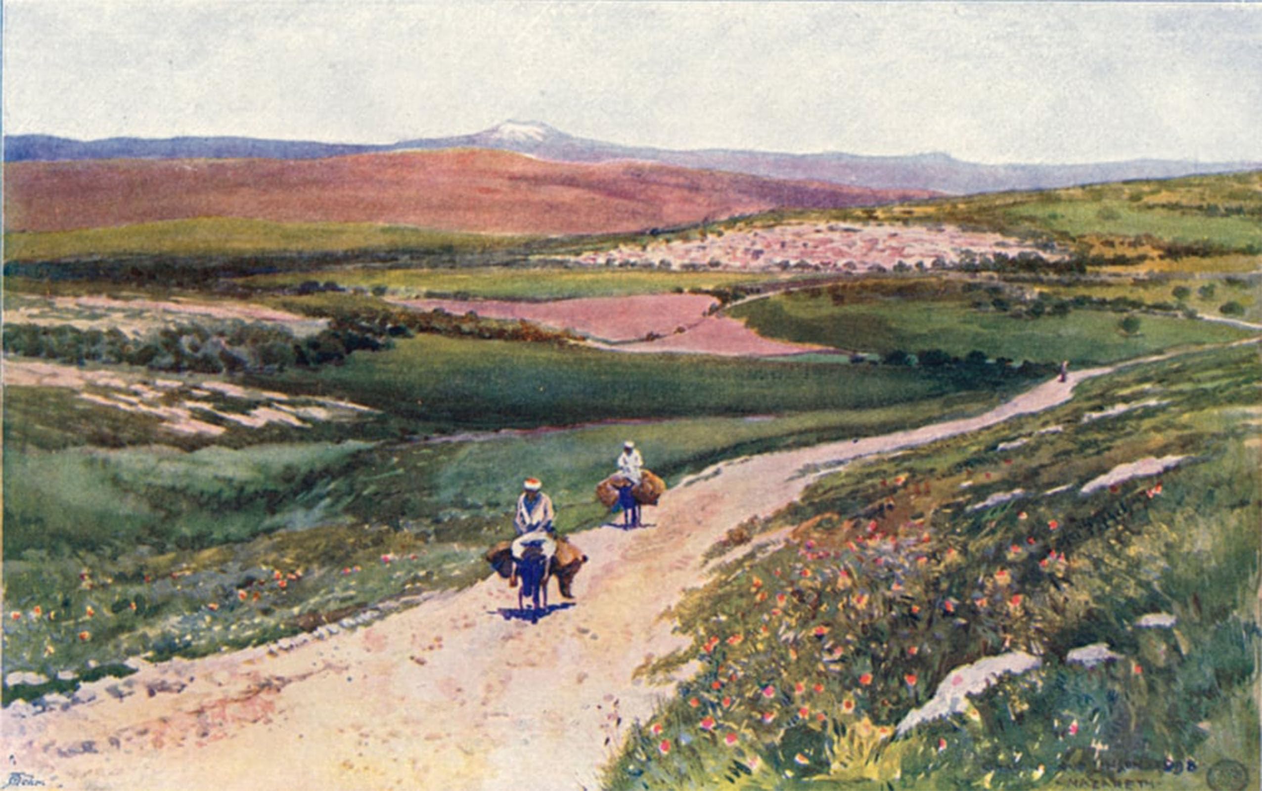 POSTERIIk Vintage Classic Picture Landscape Artwork Cana From the Road to Nazareth by Corwin Knapp Linson Portrait Canvas Painting for Office Home Decor 60x90cm