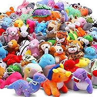 Uzoxlsn 72 Pack Mini Stuffed Animals - Assorted Dino, Zoo & Ocean Plush Toys, Party Favors, Claw Machine Fillers, Kids Rewards Bulk