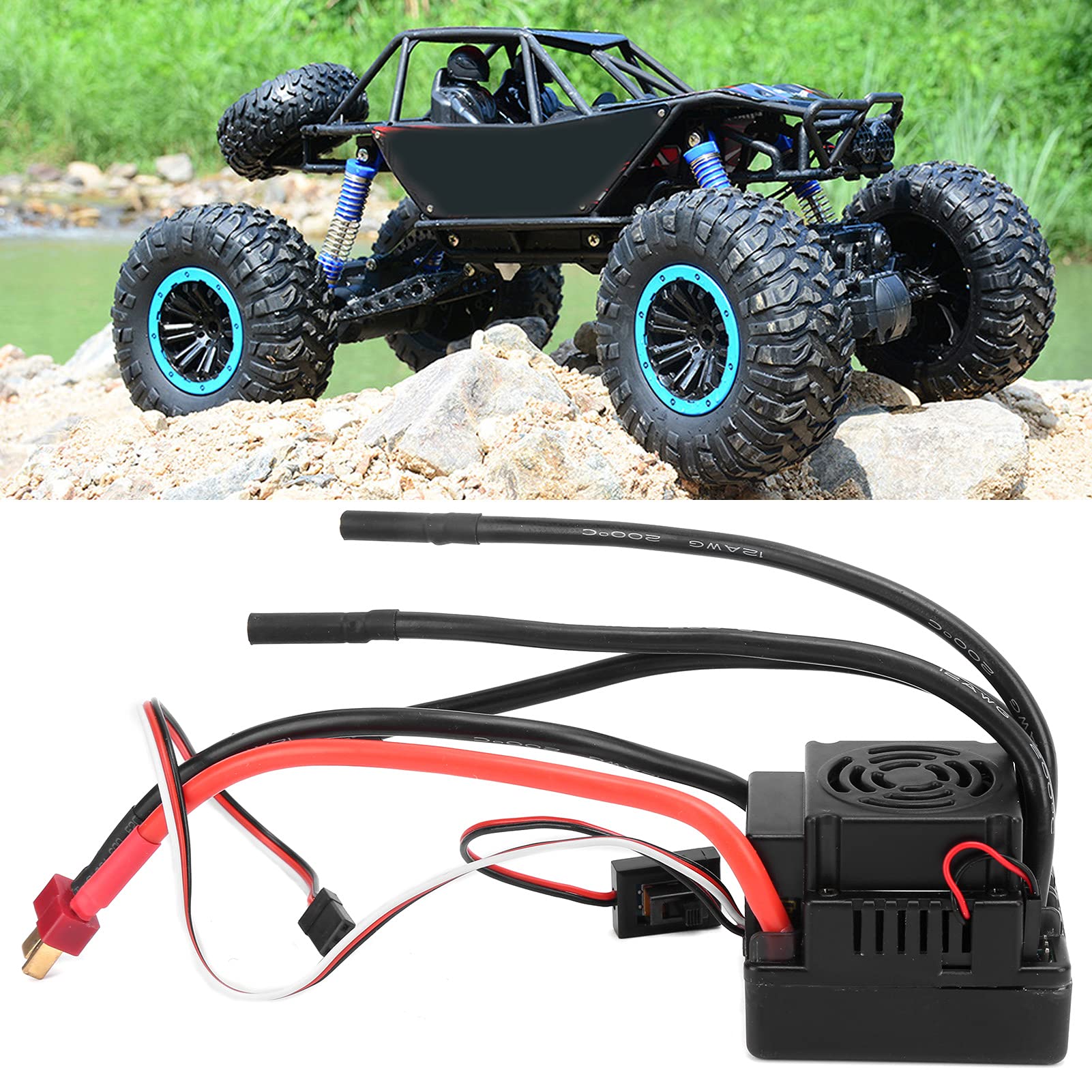 ESC 120A Brushless – Étanche, 2-4S LiPo, Ventilateur – Compatible 1/8 Et 1/10 RC