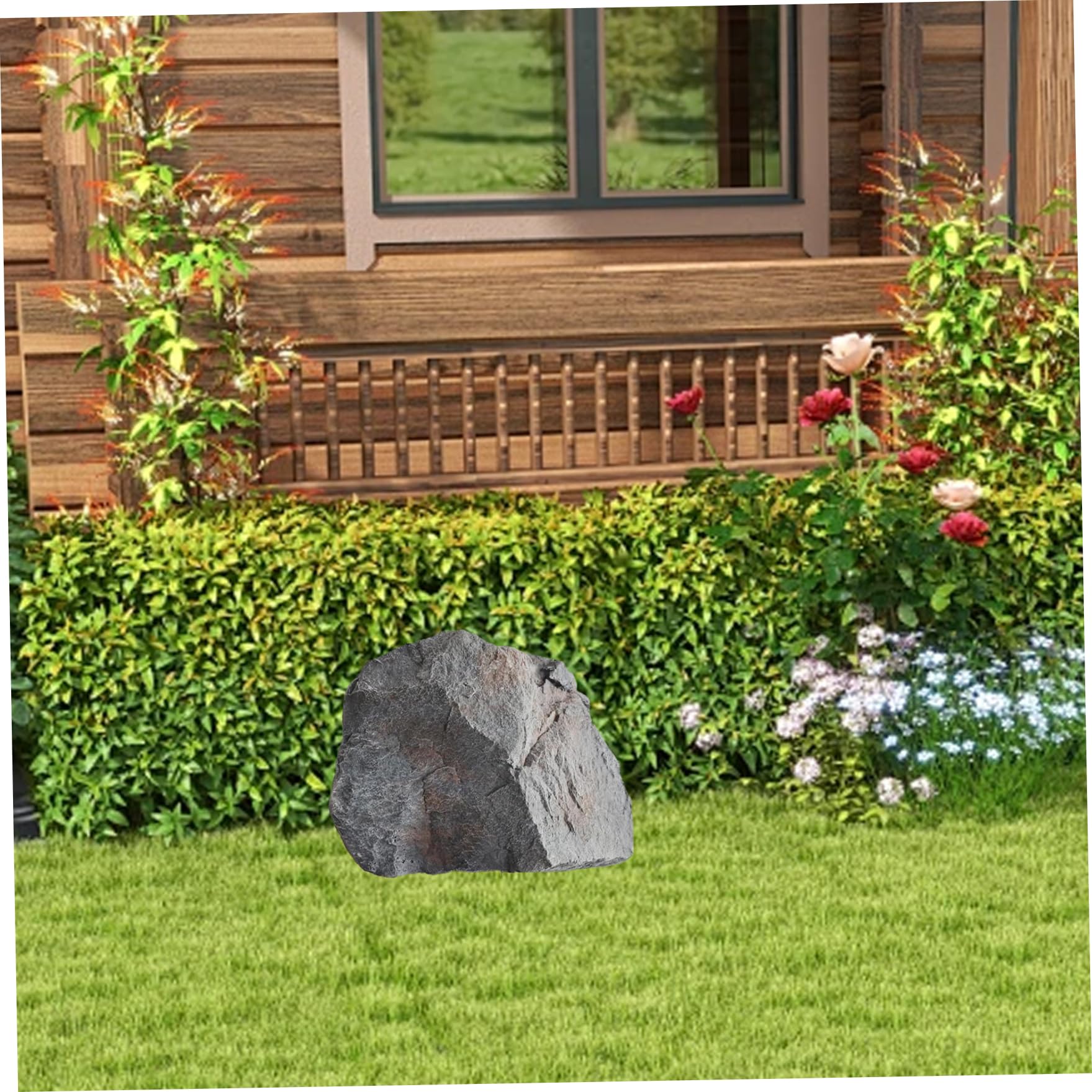 Outdoor Faux Rock Cover, gefälschte Rock Regenwaldlandschaft, realistische PU -Schaumkunstgesteine ​​mit natürlicher Textur für Landschaftsbau und Brunnenpumpengehäuse (B)