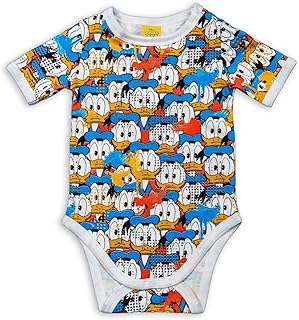 سالوبيت من قطعة واحدة بأكمام قصيرة وتصميم بطوط من ديزني، متعدد الألوان، يوم عمر -3 شهر