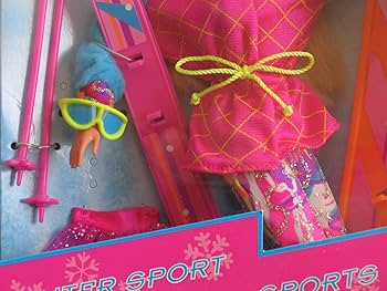 Amazon.com: Barbie Winter Sport Doll Set w Skis & More