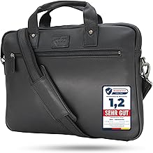 Baur Genuine Leather Laptop Bag up to 15.3 Inches Handmade Business Bag Briefcase with Lots of Space Shoulder Bag with Removable Strap