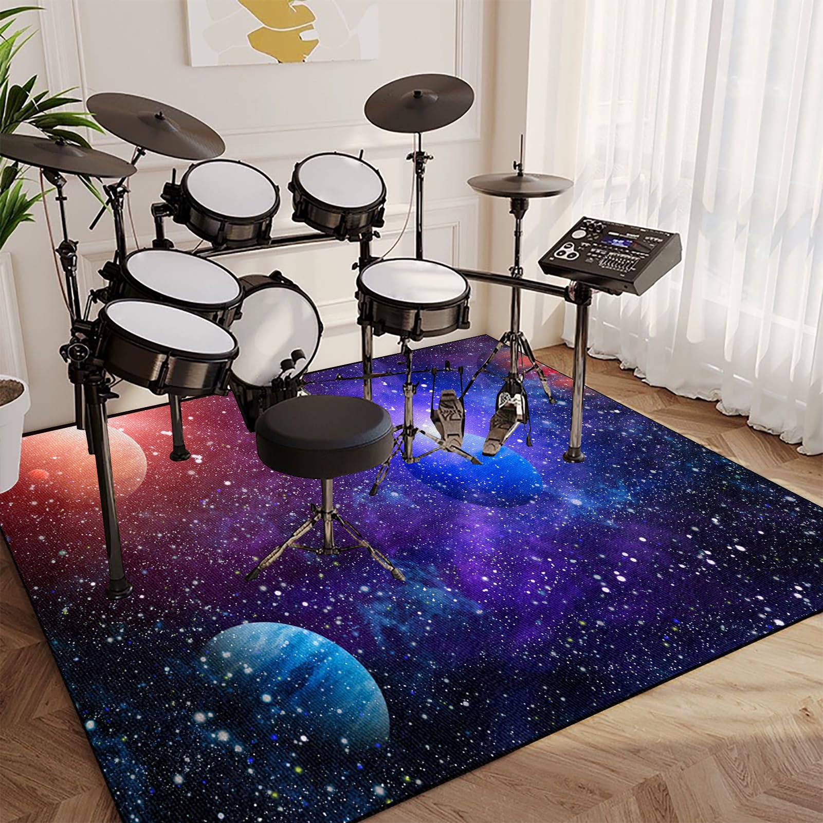 Alfombras Acusticas Alfombra para Bateria Electronica 160 x 150 cm Alfombrillas Insonorizada Antideslizantes para Baterías electrónicas Caja Bombo Baterías acústico Tambor Instrumentos Musicales