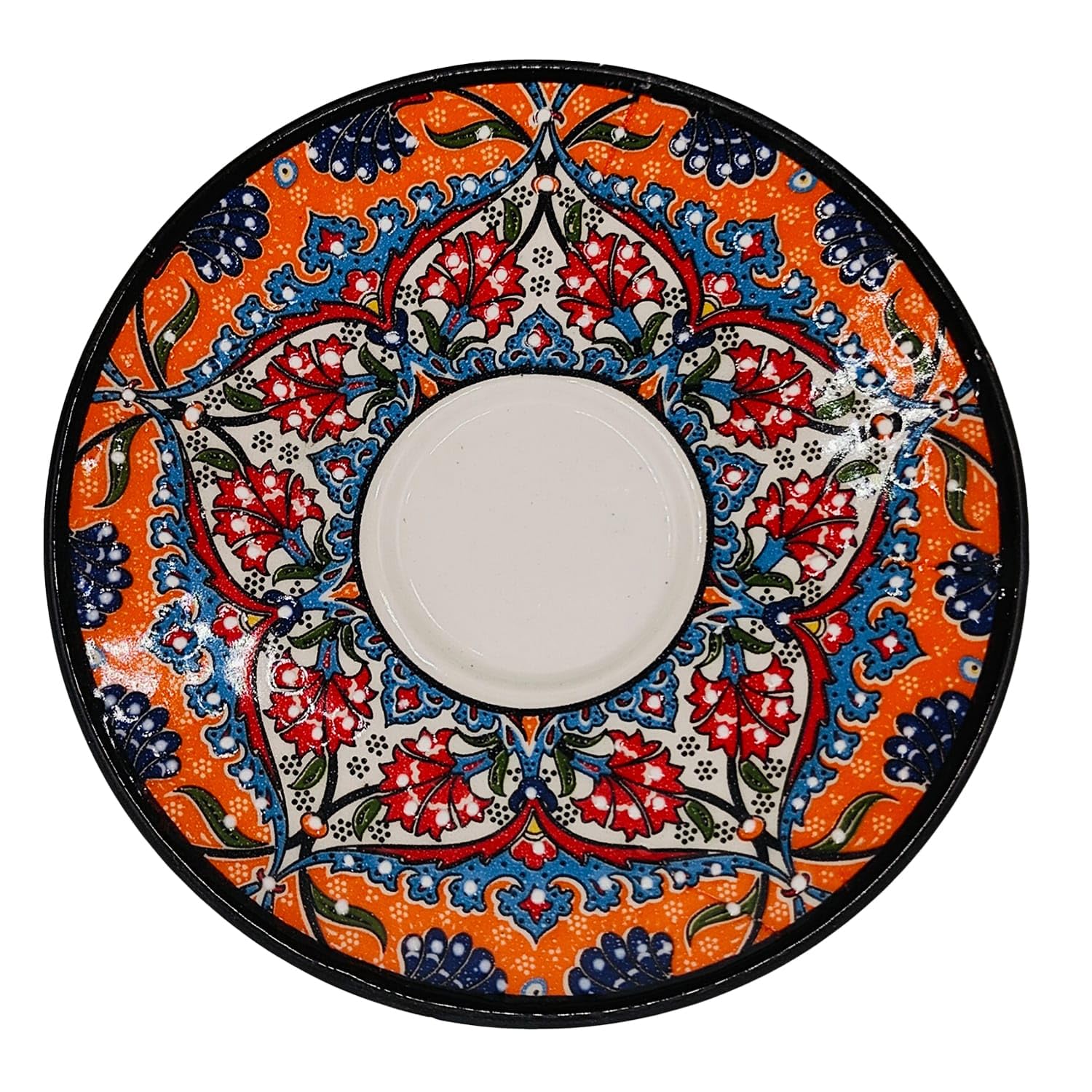 Komplettes Set mit 6 Espressotassen und Untertassen aus türkischer Keramik verziert - Raffiniertes ethnisches Handwerk 1308241204 Marokko Tunesien Ethnisch der Welt